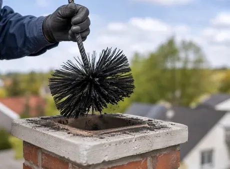 Clearing a clogged flue in Sharon Woods